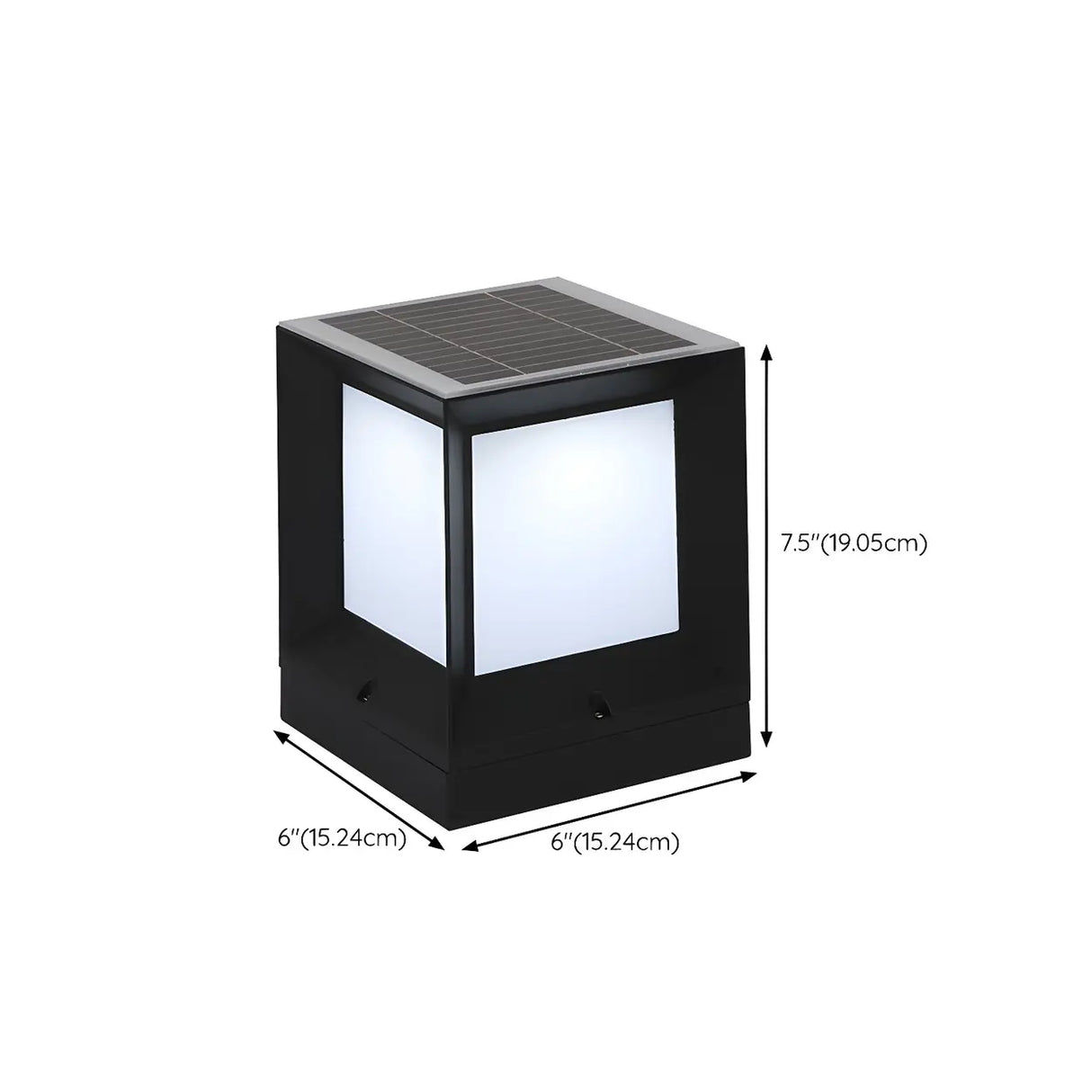 Simple Modern Black Square Metal Outdoor Post Light 