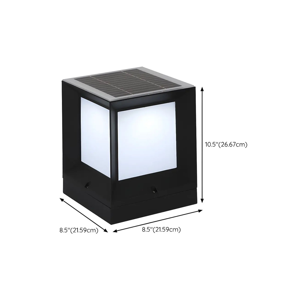 Simple Modern Black Square Metal Outdoor Post Light Image - 13