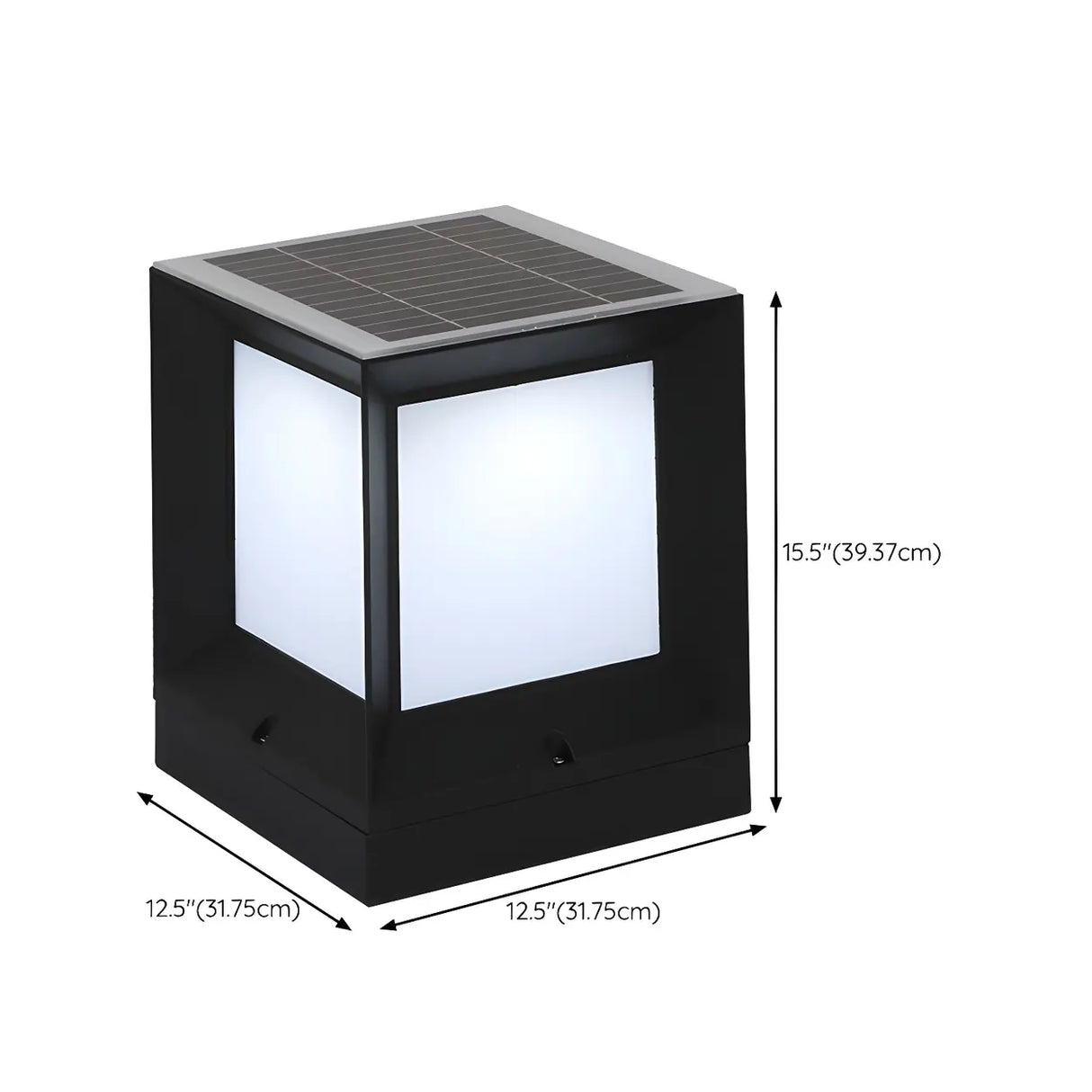 Simple Modern Black Square Metal Outdoor Post Light Image - 15