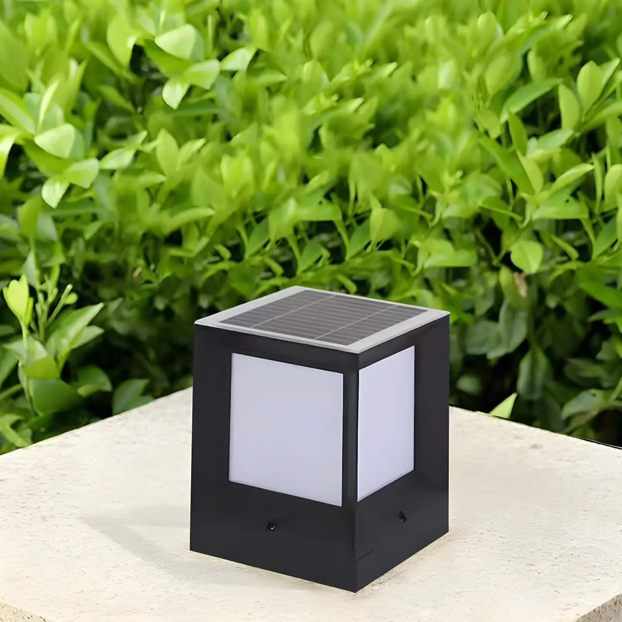 Simple Modern Black Square Metal Outdoor Post Light Image - 3