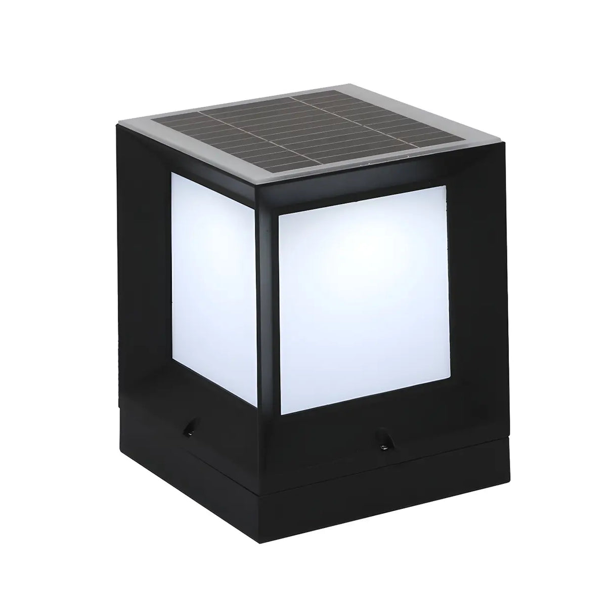 Simple Modern Black Square Metal Outdoor Post Light Image - 5