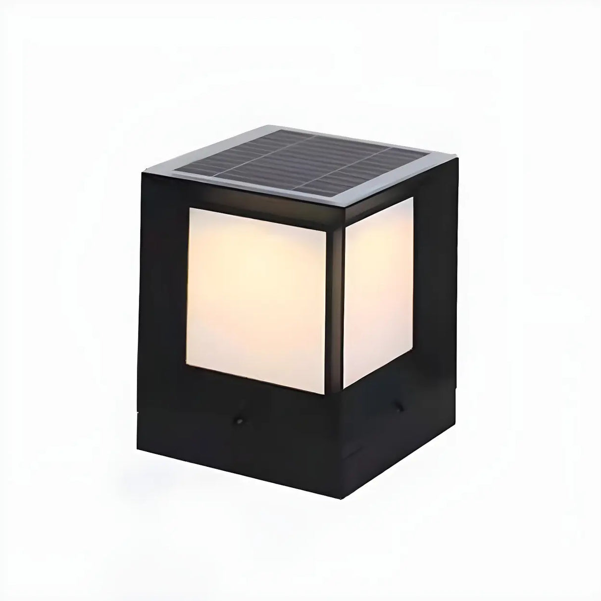 Simple Modern Black Square Metal Outdoor Post Light Image - 6