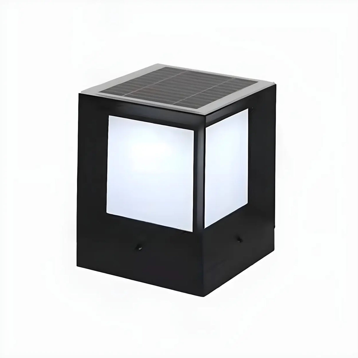 Simple Modern Black Square Metal Outdoor Post Light Image - 7