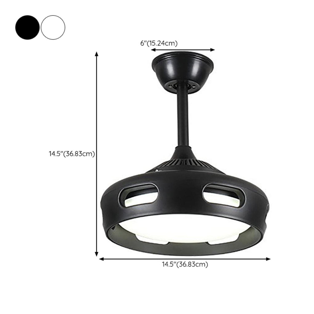 Simple Modern Bladeless Ceiling Fan with LED Light 