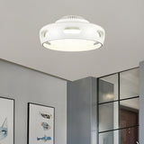 Simple Modern Bladeless Ceiling Fan with LED Light Image - 3