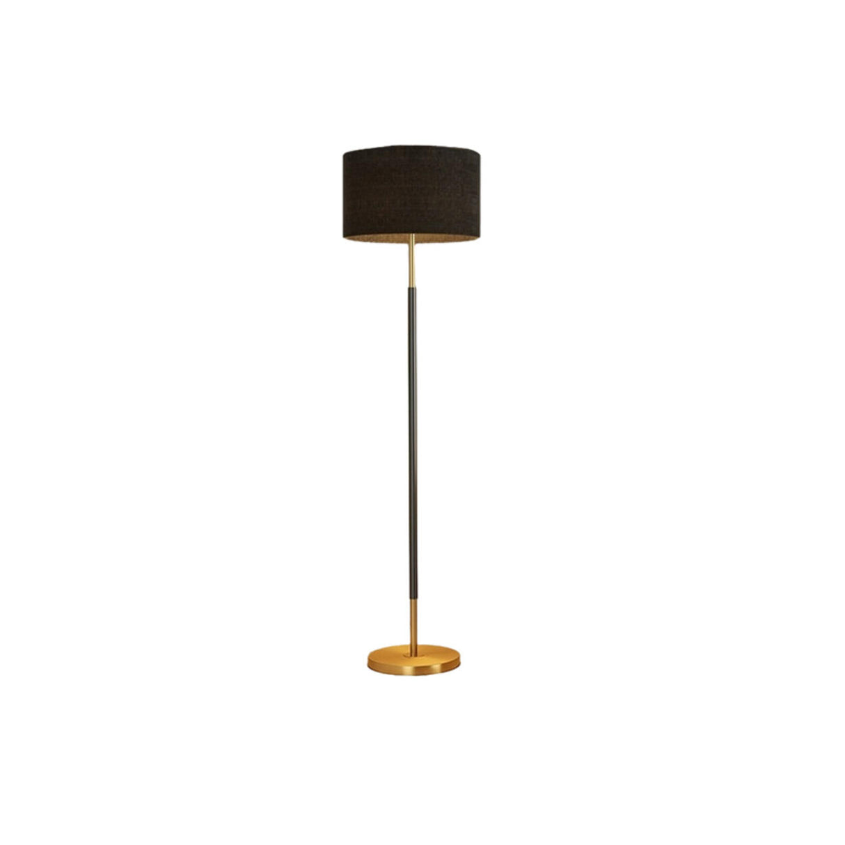 Simple Modern Cylinder Black Metal LED Floor Lamp Image - 10