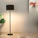 Simple Modern Cylinder Black Metal LED Floor Lamp Image - 11