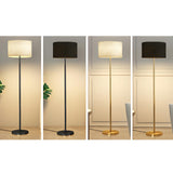 Simple Modern Cylinder Black Metal LED Floor Lamp Image - 12