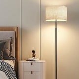 Simple Modern Cylinder Black Metal LED Floor Lamp Image - 19