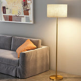 Simple Modern Cylinder Black Metal LED Floor Lamp Image - 3