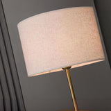 Simple Modern Drum Shade Gold and Black Floor Lamp Image - 4