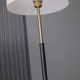 Simple Modern Drum Shade Gold and Black Floor Lamp Image - 6