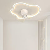 Simple Modern Flush Mount Clear Blade Ceiling Fan Light Image - 13