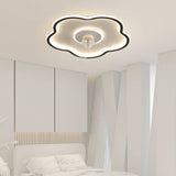 Simple Modern Flush Mount Clear Blade Ceiling Fan Light Image - 7