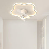 Simple Modern Flush Mount Clear Blade Ceiling Fan Light Image - 9