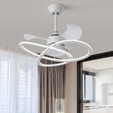 Simple Modern Geometric 3 Blade Ceiling Fan with Light Image - 1