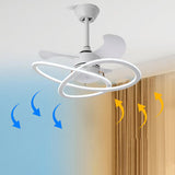 Simple Modern Geometric 3 Blade Ceiling Fan with Light Image - 11