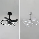 Simple Modern Geometric 3 Blade Ceiling Fan with Light Image - 12