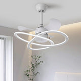 Simple Modern Geometric 3 Blade Ceiling Fan with Light Image - 17