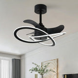 Simple Modern Geometric 3 Blade Ceiling Fan with Light Image - 4