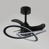 Simple Modern Geometric 3 Blade Ceiling Fan with Light Image - 7