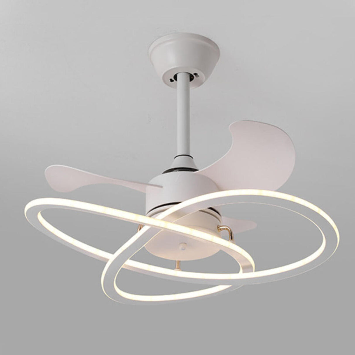 Simple Modern Geometric 3 Blade Ceiling Fan with Light Image - 8