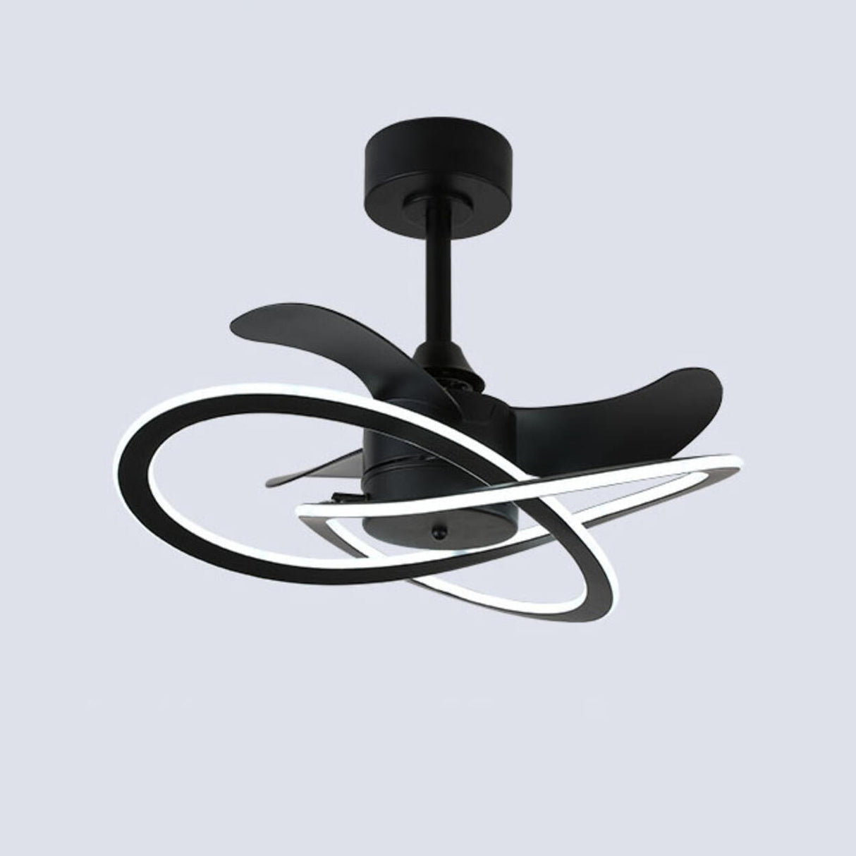 Simple Modern Geometric 3 Blade Ceiling Fan with Light Image - 9