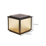 Simple Modern Glass Cube Solar Outdoor Post Light #size