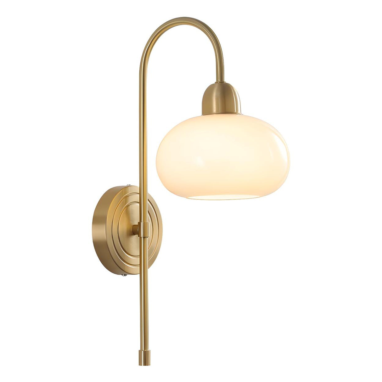 Simple Modern Globe Glass Gold Bedroom Wall Sconce Image - 5