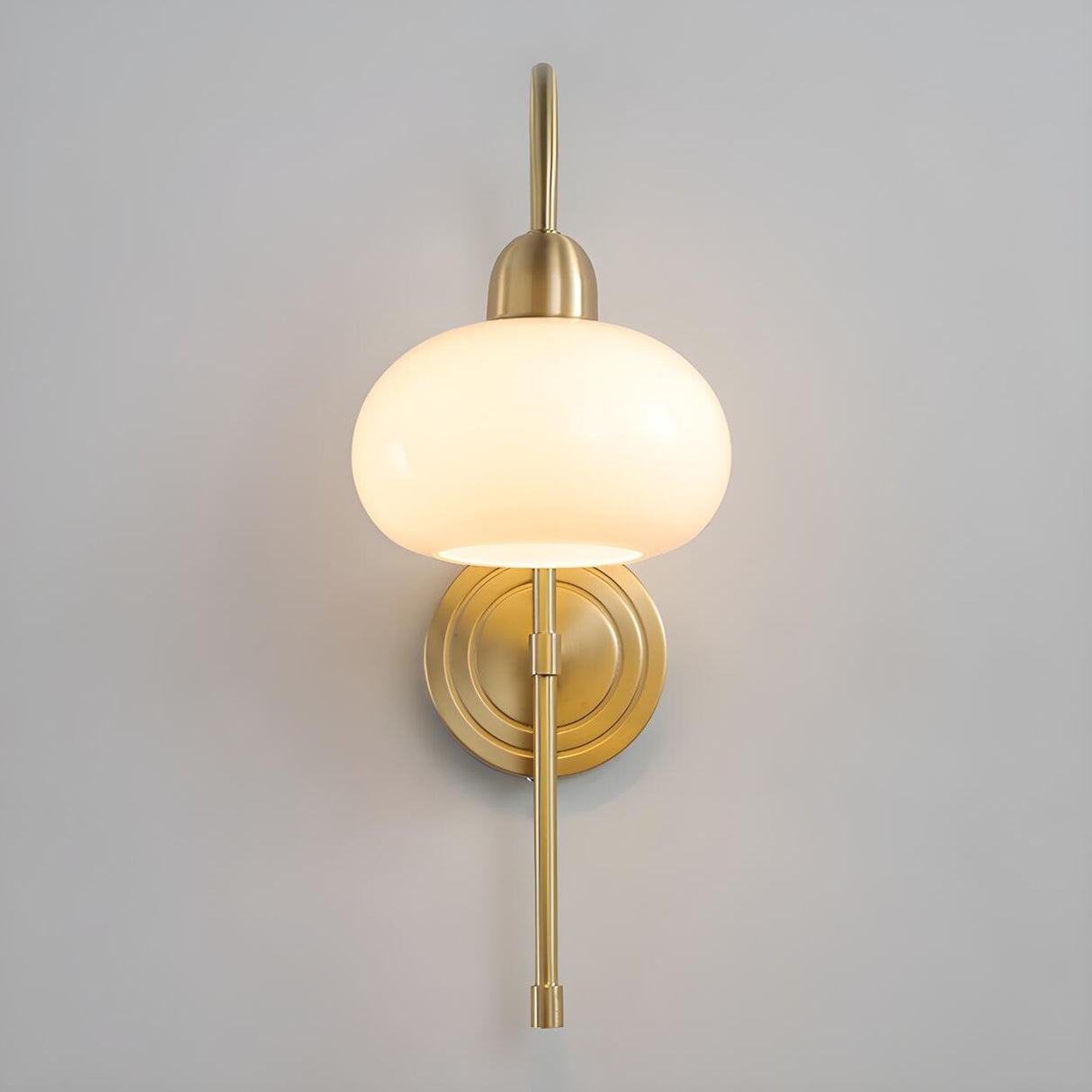 Simple Modern Globe Glass Gold Bedroom Wall Sconce Image - 7