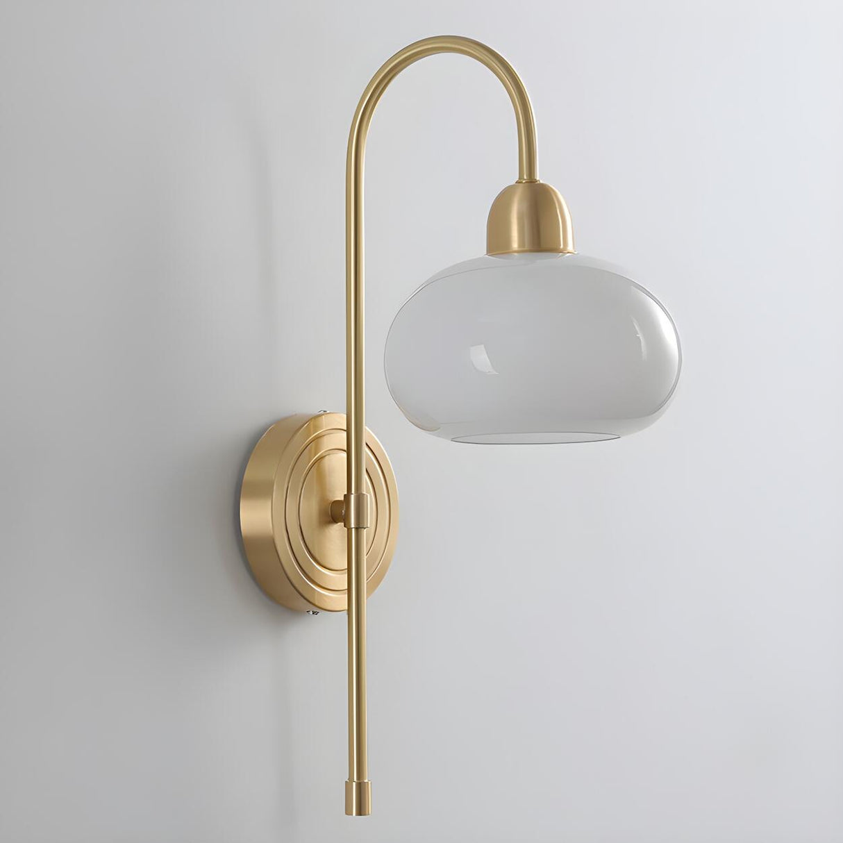 Simple Modern Globe Glass Gold Bedroom Wall Sconce Image - 8