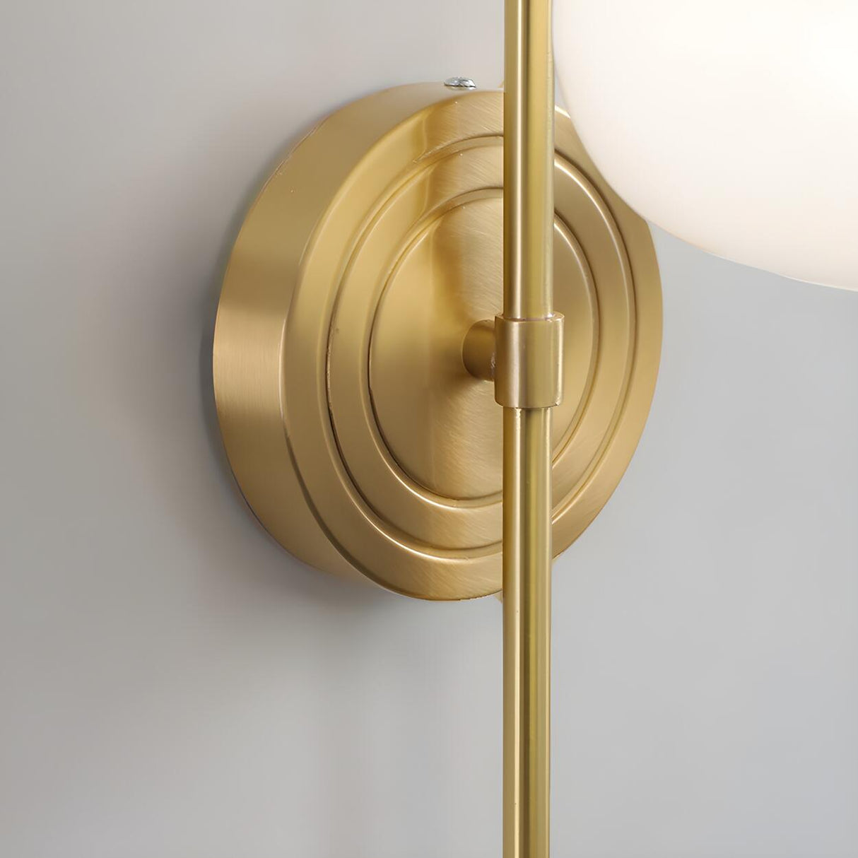 Simple Modern Globe Glass Gold Bedroom Wall Sconce Image - 9