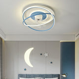 Simple Modern Ring 7 Clear Blades LED Ceiling Fan Light Image - 1