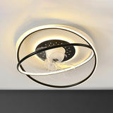 Simple Modern Ring 7 Clear Blades LED Ceiling Fan Light Image - 14