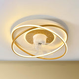 Simple Modern Ring 7 Clear Blades LED Ceiling Fan Light Image - 17