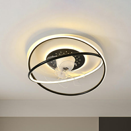 Simple Modern Ring 7 Clear Blades LED Ceiling Fan Light Image - 2