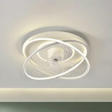 Simple Modern Ring 7 Clear Blades LED Ceiling Fan Light Image - 3