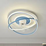 Simple Modern Ring 7 Clear Blades LED Ceiling Fan Light Image - 5