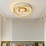 Simple Modern Ring 7 Clear Blades LED Ceiling Fan Light Image - 6