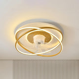 Simple Modern Ring 7 Clear Blades LED Ceiling Fan Light Image - 7