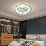 Simple Modern Round Ring 7 Blades LED Ceiling Fan Light Image - 1