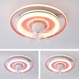 Simple Modern Round Ring 7 Blades LED Ceiling Fan Light Image - 10