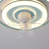 Simple Modern Round Ring 7 Blades LED Ceiling Fan Light Image - 12