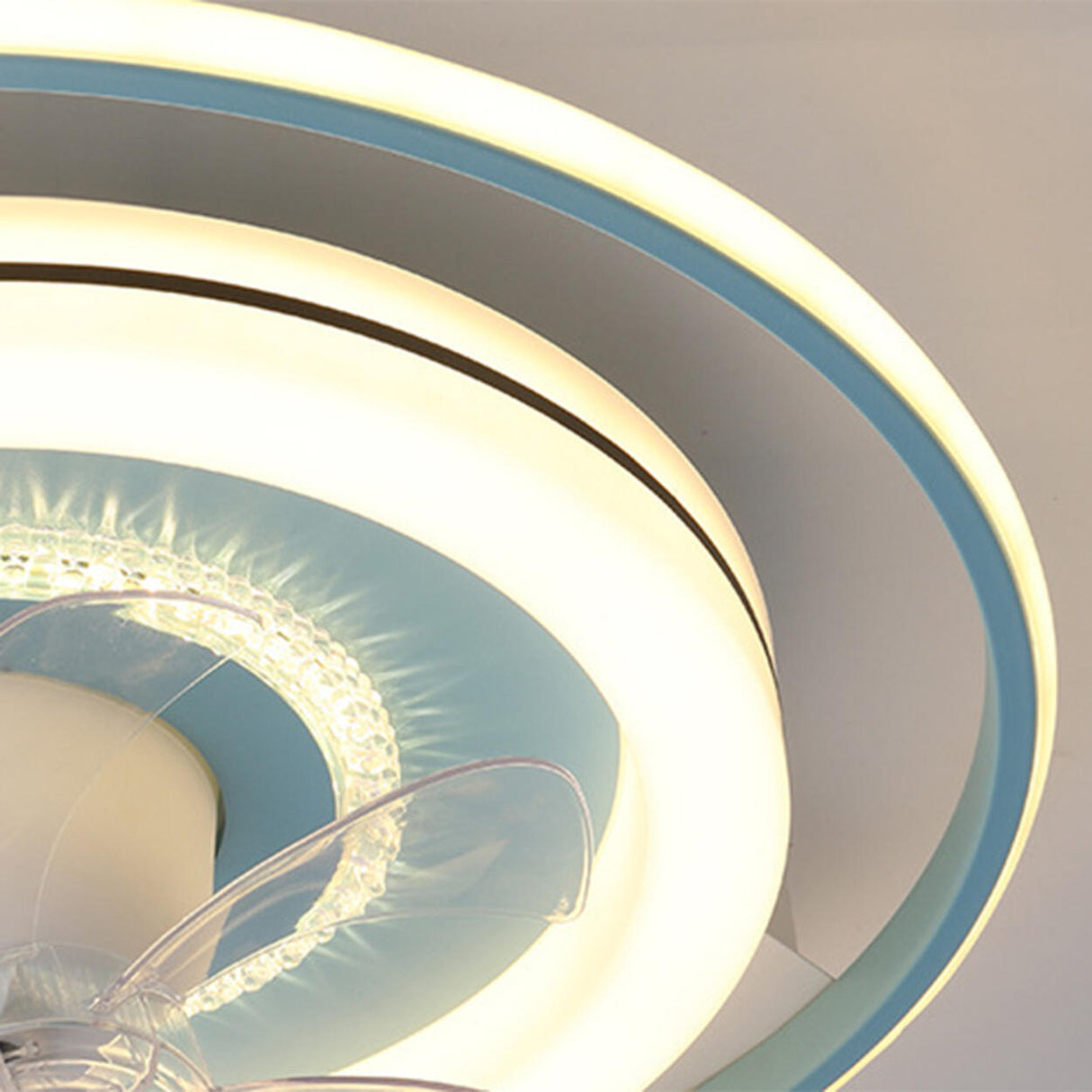 Simple Modern Round Ring 7 Blades LED Ceiling Fan Light Image - 13