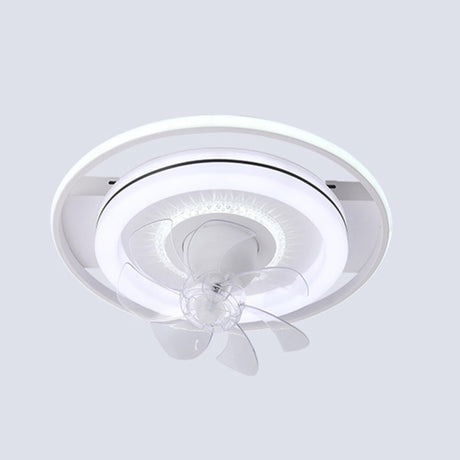 Simple Modern Round Ring 7 Blades LED Ceiling Fan Light Image - 2