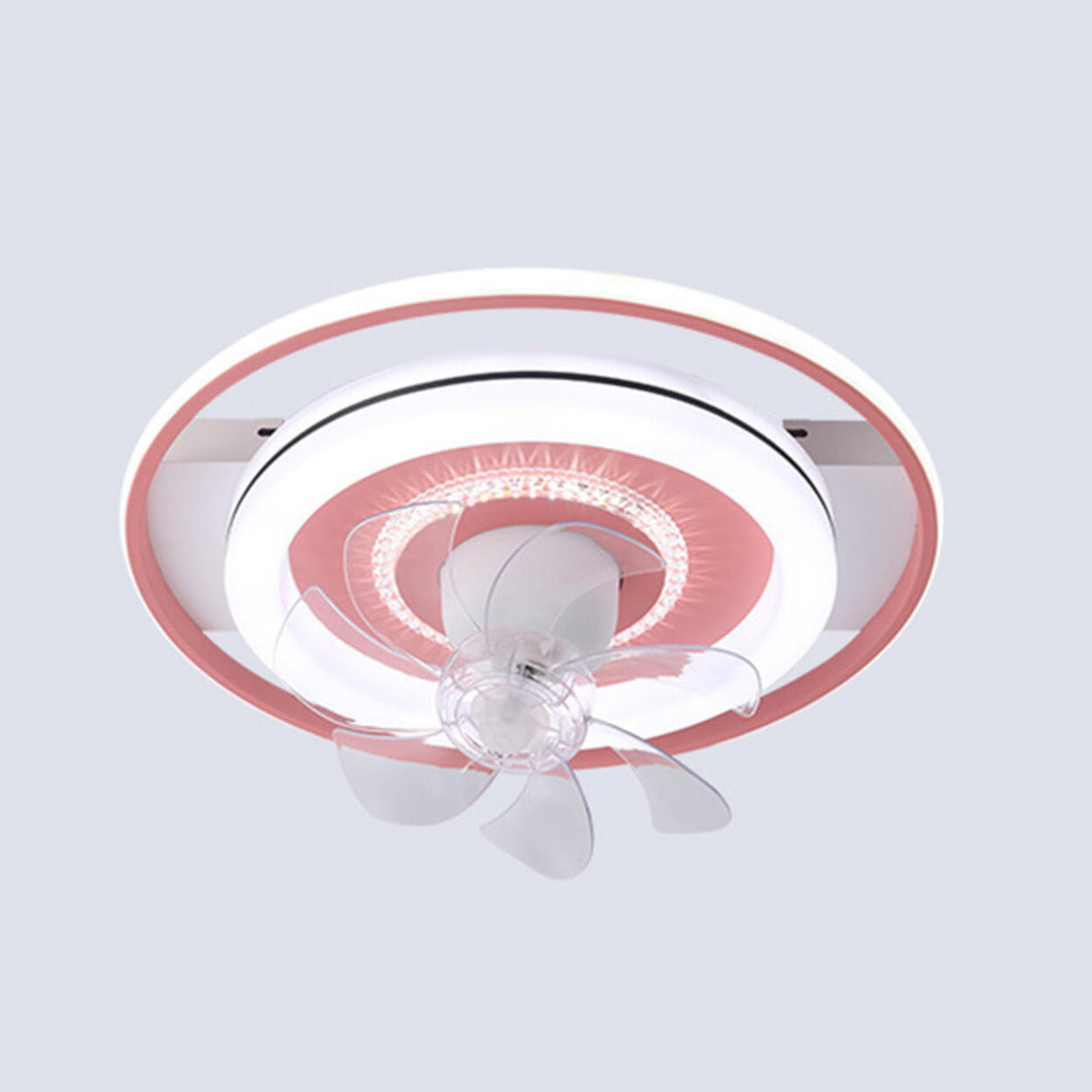 Simple Modern Round Ring 7 Blades LED Ceiling Fan Light Image - 3