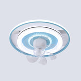 Simple Modern Round Ring 7 Blades LED Ceiling Fan Light Image - 5