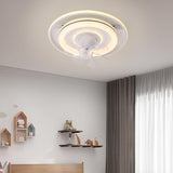 Simple Modern Round Ring 7 Blades LED Ceiling Fan Light Image - 6