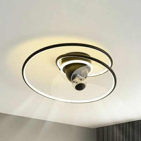 Simple Modern Spiral Circular Linear Ceiling Fan Light Image - 1