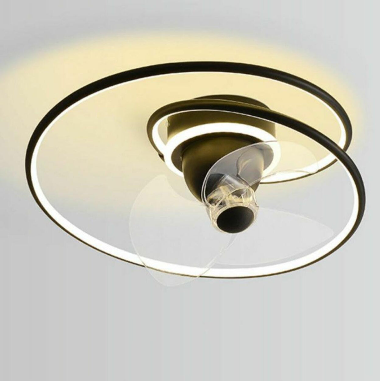 Simple Modern Spiral Circular Linear Ceiling Fan Light Image - 12